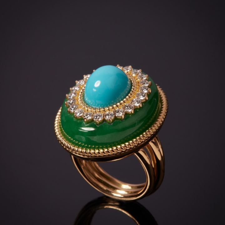 Goccia Di Mare, Hard
stone and diamond ring